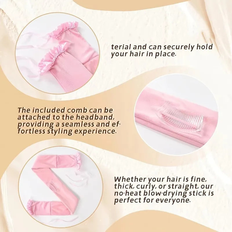 Heatless Curling Wand with Comb | Foam Roller All Hair Types Heatless Hair Curler QXL