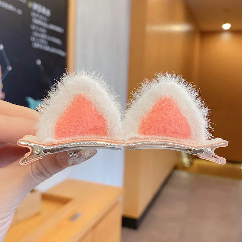 2-Pack Rabbit Ears Hair Clips for Baby Girls | Kawaii Barrettes Kids Hair Clips QXL 1 Cat Ear