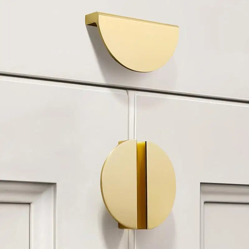 Gold Semi-Circular Cabinet Handle | Zinc Alloy Drawer Pull Knob Cabinet Door Handle QXL