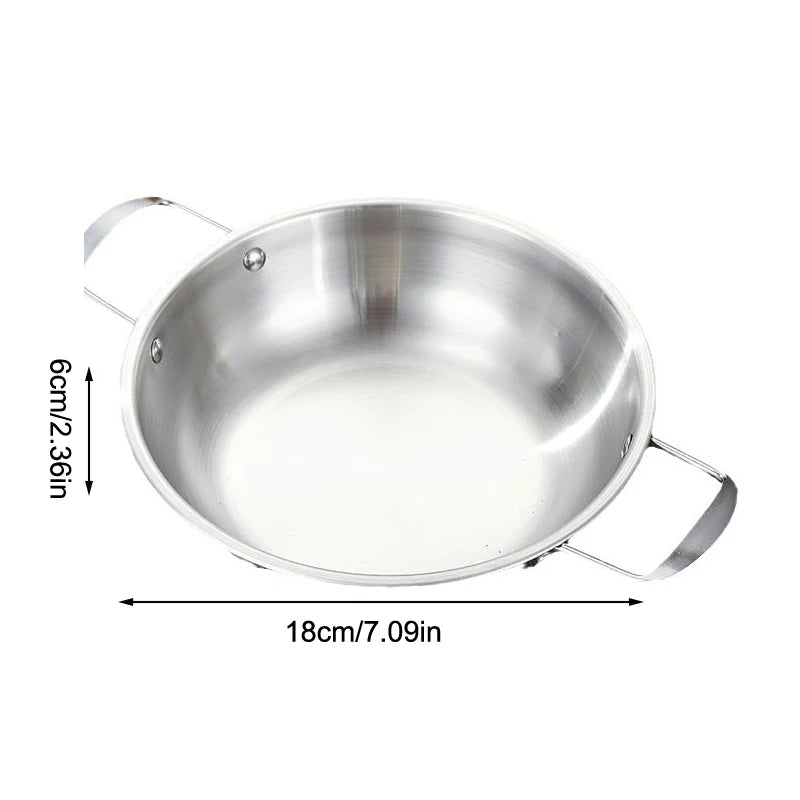 18cm Stainless Steel Seafood & Noodle Pot | Dual-Handle Soup Pot Small Soup Pot QXL