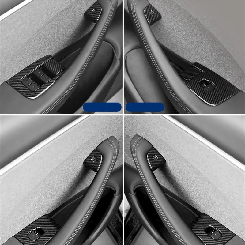 10-Pc Carbon Fiber Interior Trim Kit | Tesla Model 3 & Model Y Interior Trim Kit QXL