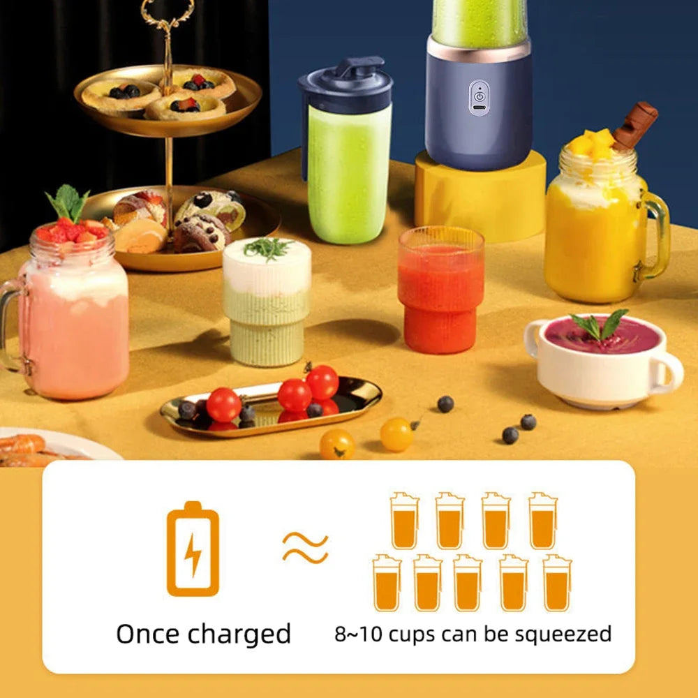 Portable USB Rechargeable Personal Blender | 6-Blade Juicer Personal Travel Blender QXL