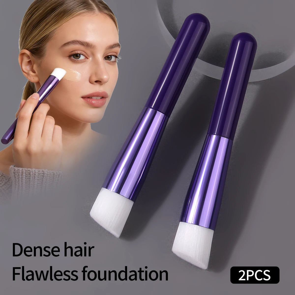 KOSSHOW 2-Pack Foundation & Concealer Brushes | Streak-Free Foundation Brush Set QXL