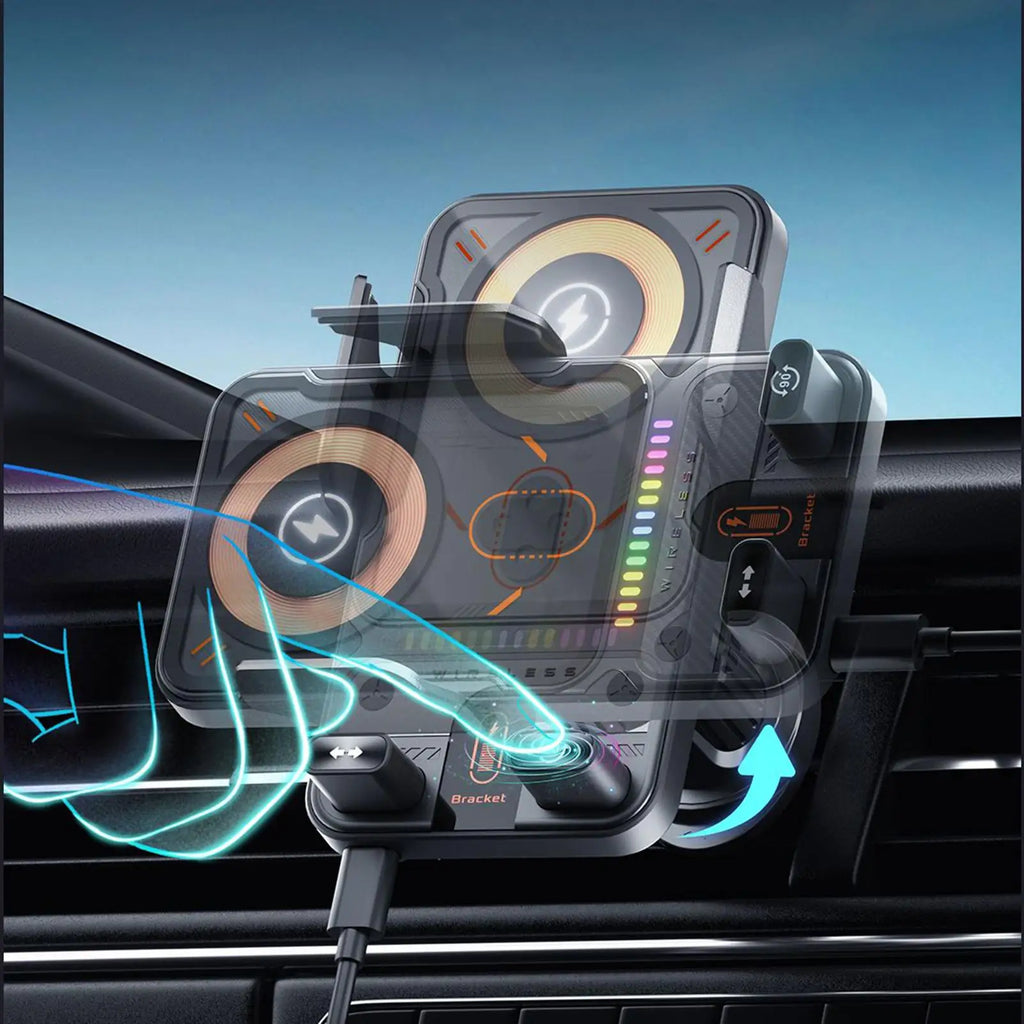 15W Wireless Car Phone Holder | Auto-Clamp Air Vent Mount Wireless Car Phone Mount QXL