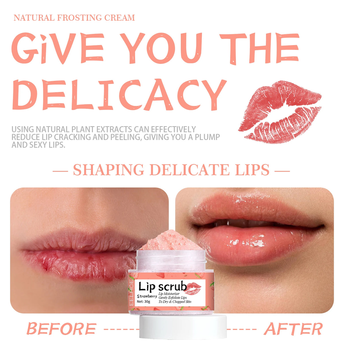 Eelhoe Fruit Lip Scrub – Exfoliating & Moisturizing | 30g Lip Scrub QXL