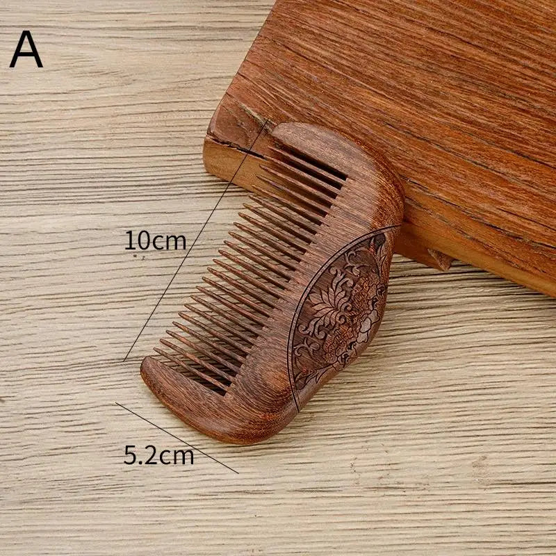 Pocket Sandalwood Fine-Tooth Comb | Anti-Static Hair & Beard Pocket Hair Comb QXL A