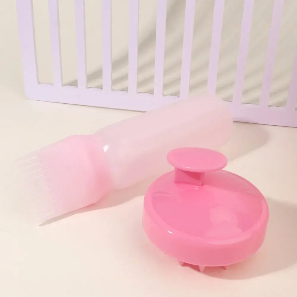 Silicone Scalp Massage Brush & Hair Dye Applicator Bottle Hair Dye Applicator QXL