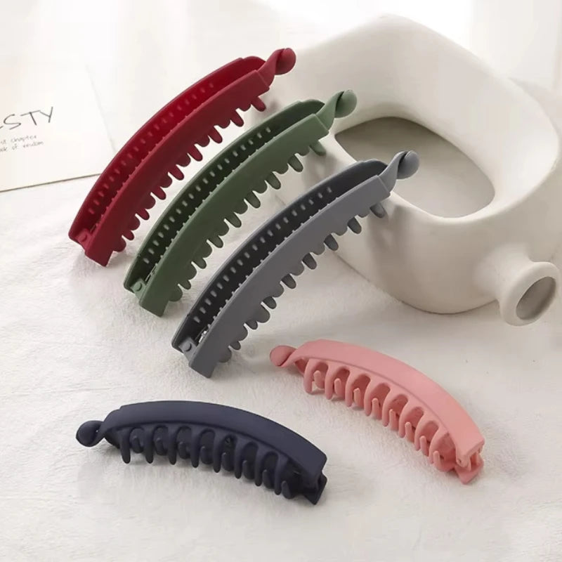 Frosted Banana Claw Clip | Korean Hair Clip 6 Colors Banana Claw Hair Clip QXL