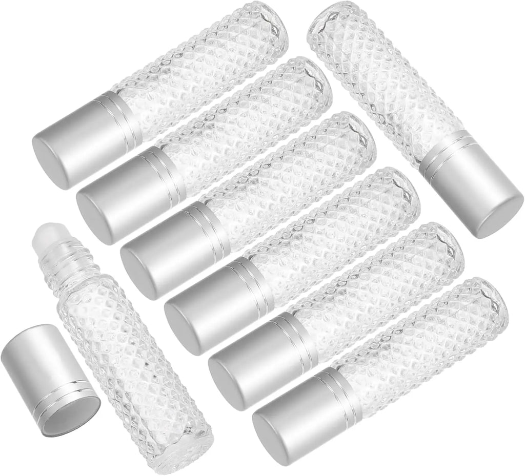 5-Pack 10ml Glass Roller Bottles for Essential Oils | Refillable Essential Oil Roller Bottles QXL