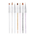7-Piece Double-Ended Nail Art Brush & Dotting Pen Set Nail Art Brush Set QXL Light Grey