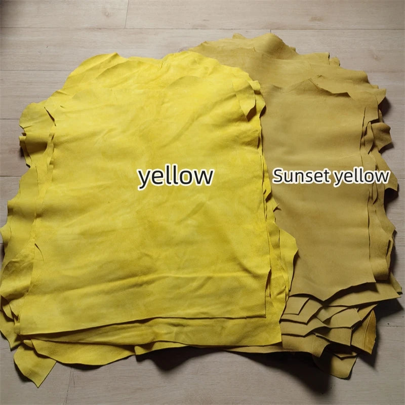 Yellow Frosted Sheepskin Leather 0.6–1mm | First Layer DIY Hide Craft Leather Hide QXL