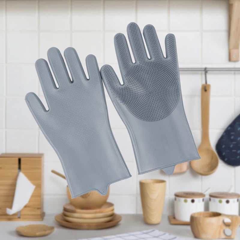 Silicone Pet Bathing Gloves | Dog & Cat Massage Cleaning Pet Grooming Gloves QXL