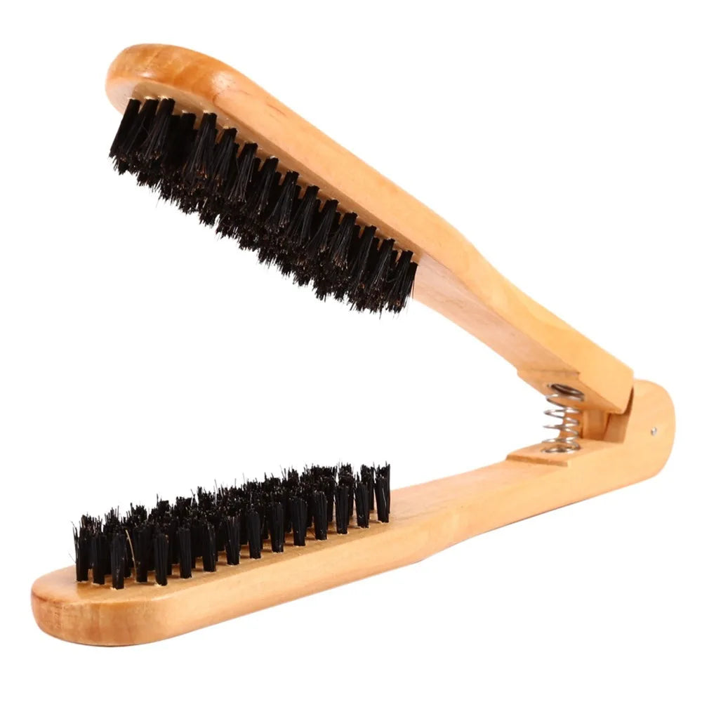 Wooden Double-Sided Anti-Static Hair Straightening Brush Comb Hair Brush Comb QXL A