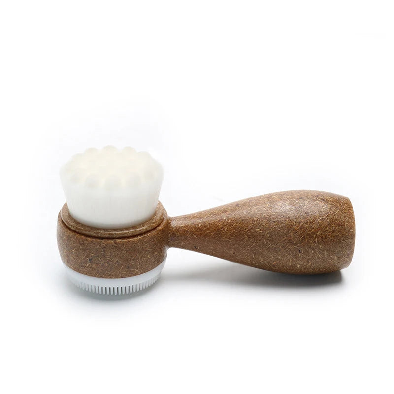 Double-Sided Coconut Handle Facial Cleansing & Exfoliating Brush Facial Cleansing Brush QXL