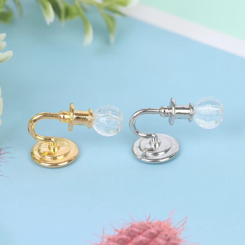 1:12 Dollhouse Miniature Crystal Wall Lamp Pair – Gold & Silver Dollhouse Miniature QXL