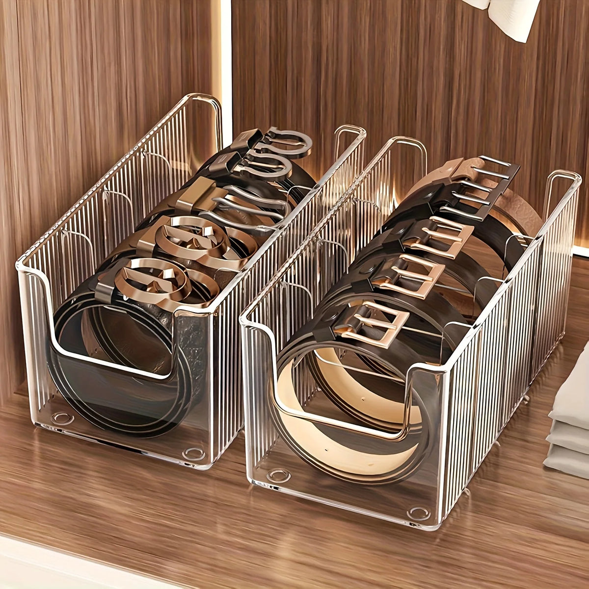 2-Pack Transparent Plastic Storage Box with Dividers Plastic Storage Box QXL