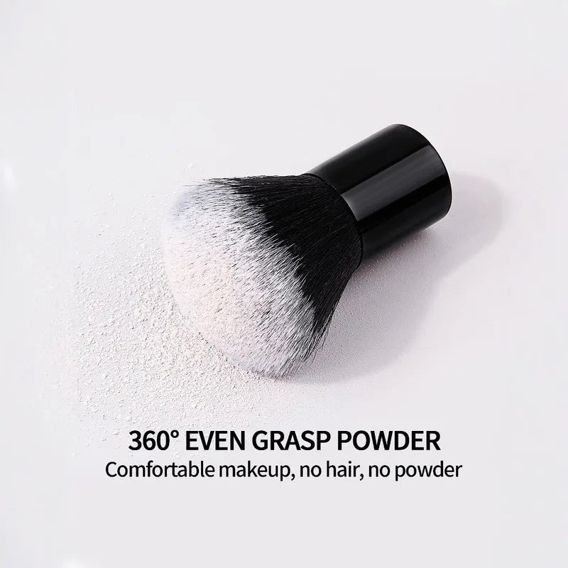 Professional Powder & Blush Brush | Black Aluminum Handle Makeup Brush QXL