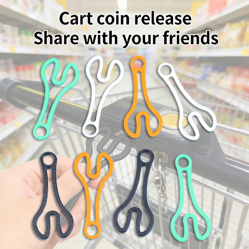 10-Pack 3D Printed Shopping Cart Coin Token Key Rings Shopping Cart Token QXL