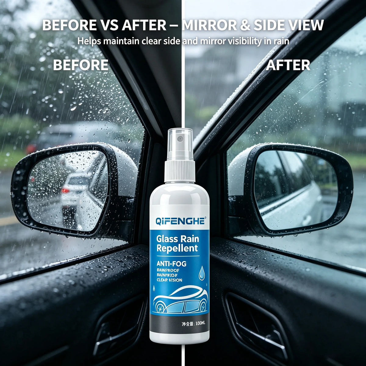 Nano Windshield Rain Repellent & Anti-Fog Spray 100ml Glass Coating Spray QXL Default Title