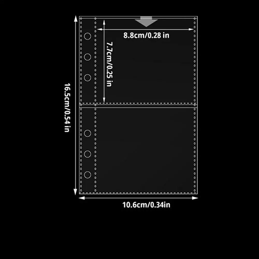 10-Pack A6 Binder Inserts | Clear Top-Loading Pocket Sleeves Binder Pocket Sleeves QXL Transparent 2 grids
