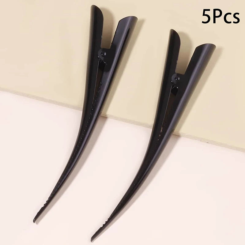 Long Metal Duckbill Hair Clips | Salon Styling Clamps 5/10pcs Metal Hair Clips QXL 5Pcs Black