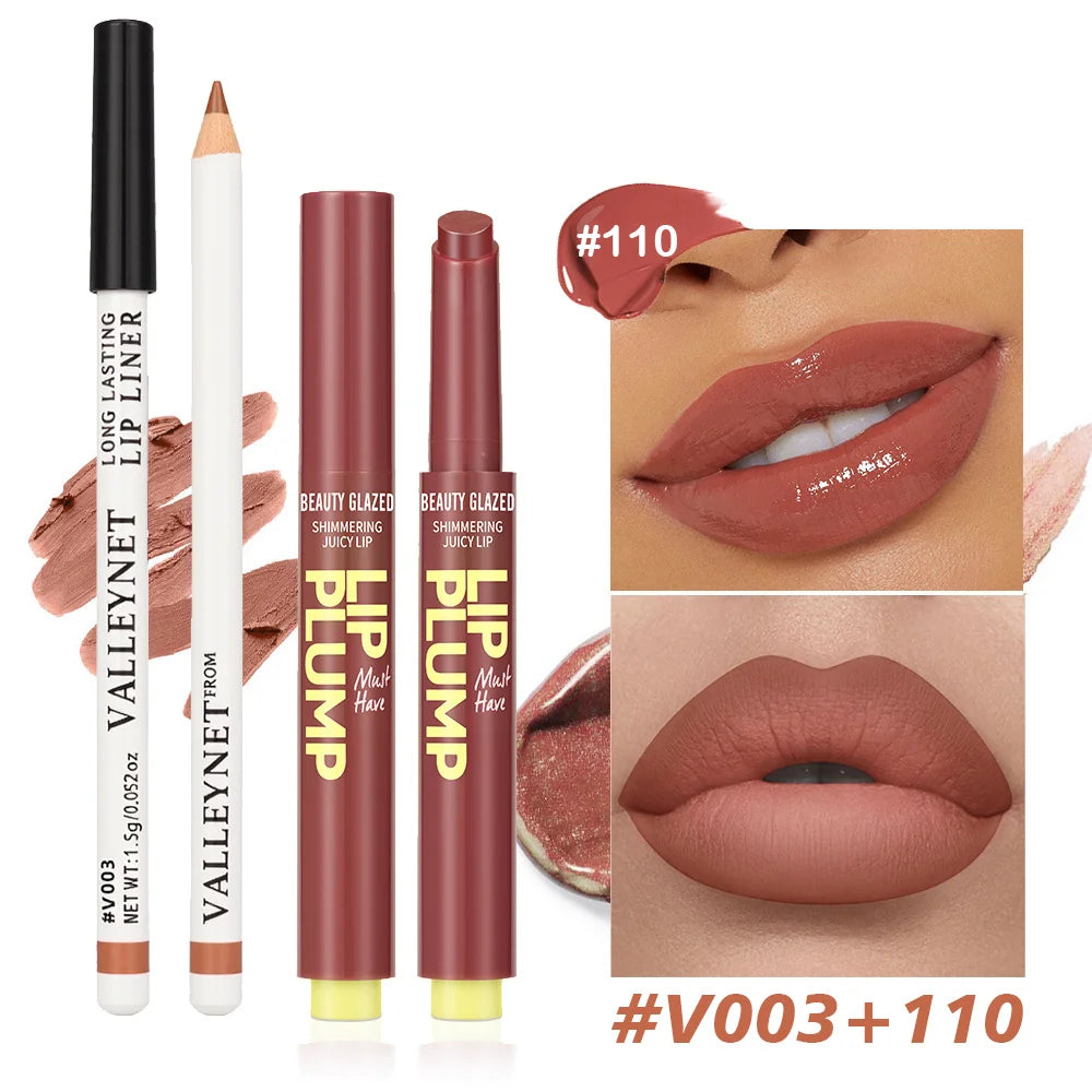 Beauty Glazed Matte Velvet Lip Liner & Lipstick Set – 2 Pcs Lip Liner & Lipstick Set QXL