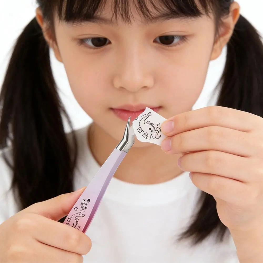 Cartoon Curved Stainless Steel Tweezers | Lash Extension Tool Lash Extension Tweezer QXL