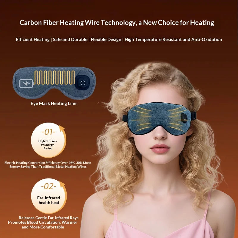 Heated Mugwort Eye Mask | 3-Level USB Warm Compress Heated Eye Mask QXL