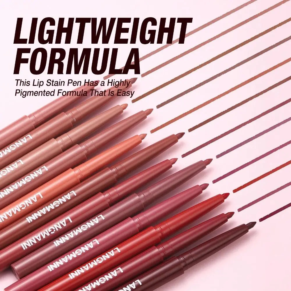 12-Color Matte Lip Liner Pencil | Waterproof Long-Lasting Matte Lip Liner QXL