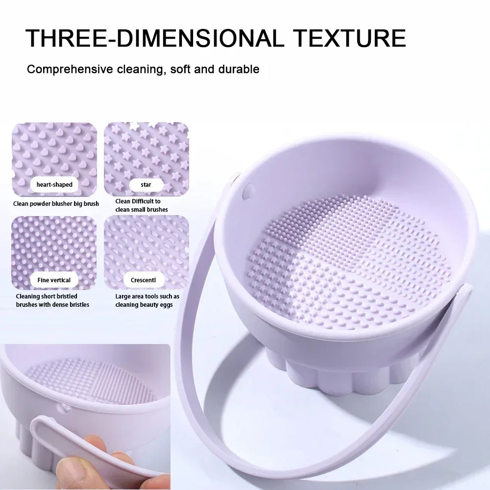 Silicone Makeup Brush Cleaning Bowl & Sponge Drying Set Brush Cleaning Set QXL