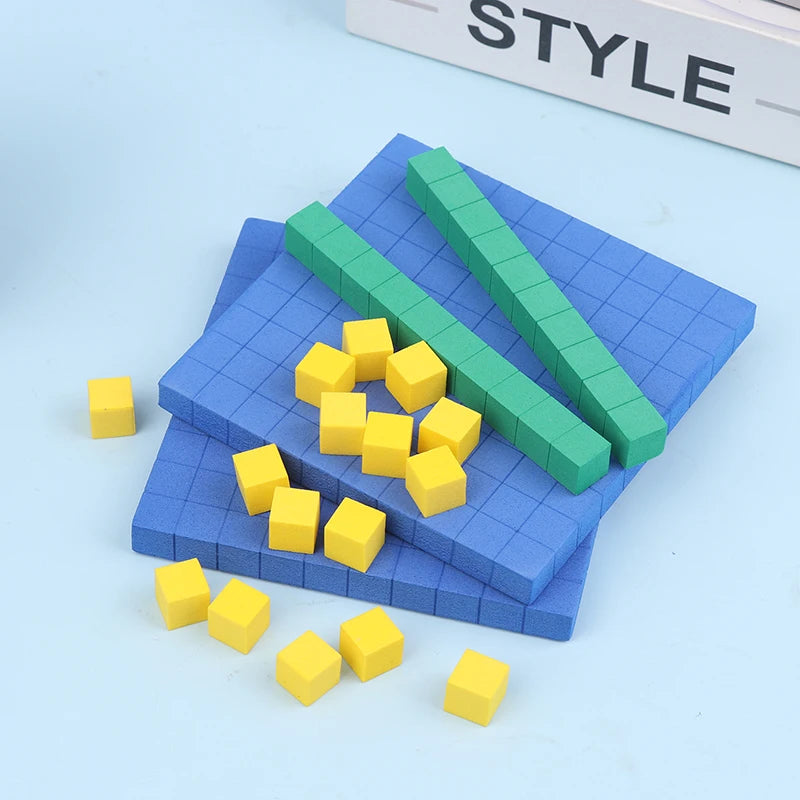 Base Ten Blocks 130-Pc Math Manipulatives | Place Value Set Math Manipulatives Set QXL