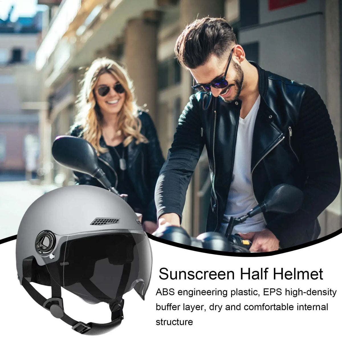 Motorcycle Half-Face Helmet Sun Visor Quick Release | Unisex Motorcycle Half Helmet QXL