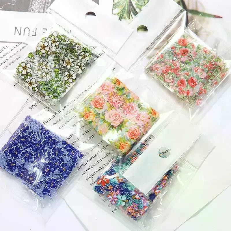Floral Nail Art Transfer Stickers | DIY Manicure Decals Nail Art Stickers QXL
