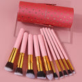 11-Pc Pink Makeup Brush Set + Star Cup | KOSSHOW Makeup Brush Set QXL Pink