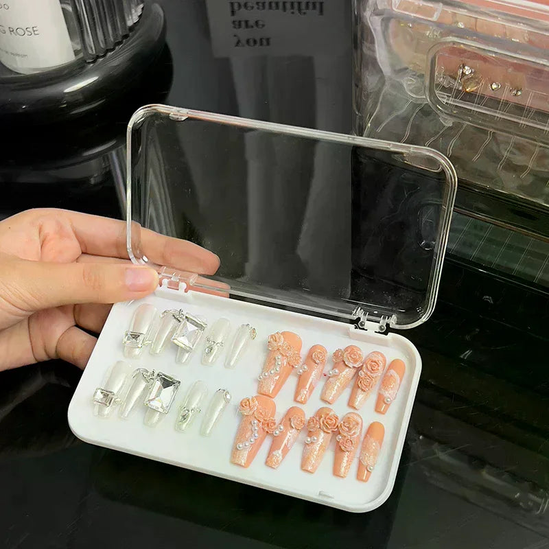 Clear Plastic False Nail Storage Box | Press-On Nail Case Nail Storage Case QXL