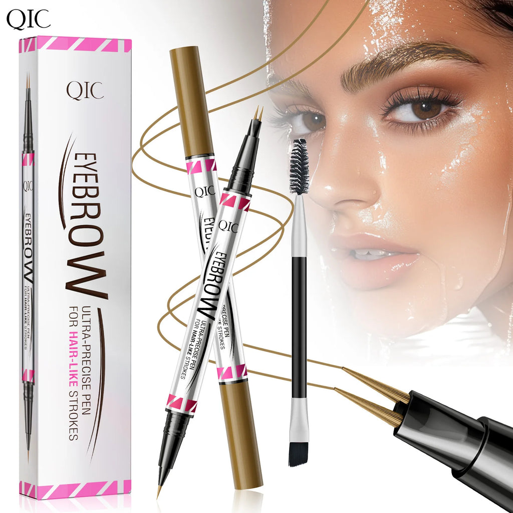 2-in-1 Dual-Tip Eyebrow Pencil & Liquid Liner | Waterproof Eyebrow Pencil QXL