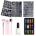 12-Color Temporary Tattoo Glitter Kit | Glue, Brushes & Stencils Body Glitter Kit QXL Set B