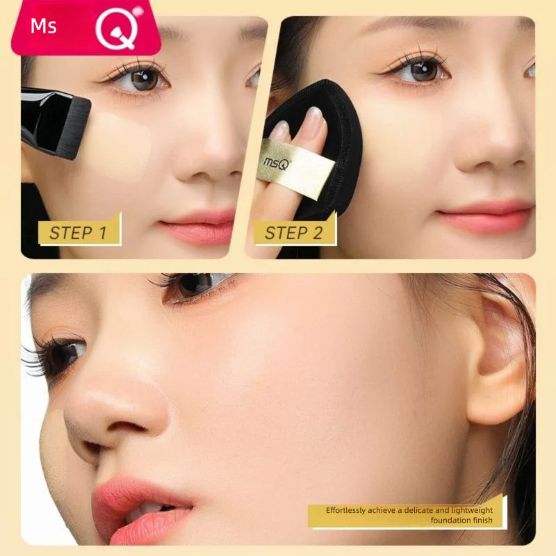 MSQ Foundation Brush & CP Puff Set | Seamless Base Gift Box Foundation Brush Set QXL