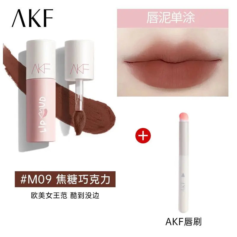 AKF Matte Velvet Lip Gloss | Clay Lip Color Rosy Finish