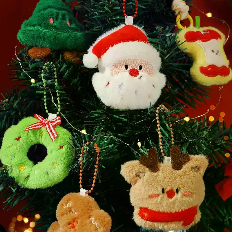 Christmas Plush Keychain Kawaii Stuffed Doll Bag Charm Pendant Plush Keychain Charm QXL