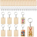 60-Pack Blank Wooden Keychains | DIY Rectangular Key Tags DIY Craft Kit QXL 60pcs Other Other