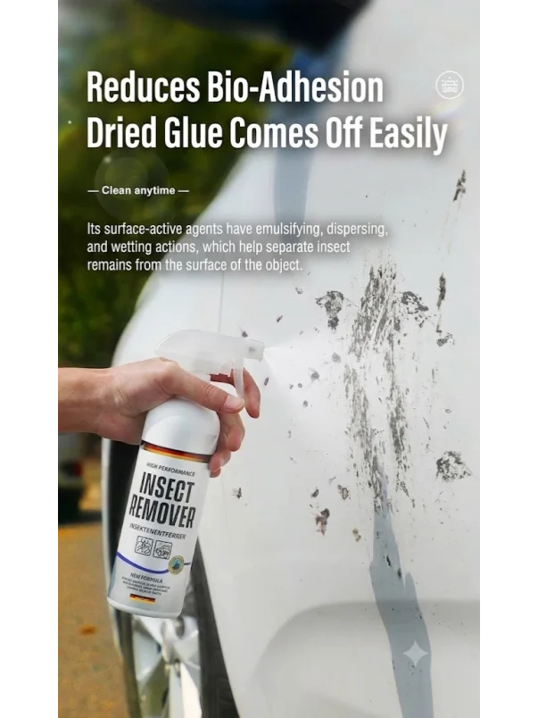 Car Bug Remover Spray 300ml | Non-Corrosive Auto Detailer Car Bug Remover Spray QXL