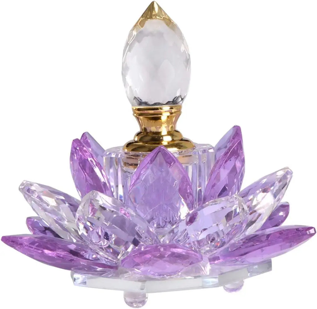 Crystal Purple Lotus Refillable Perfume Bottle | 5ml Glass Gift Refillable Perfume Bottle QXL PURPLE
