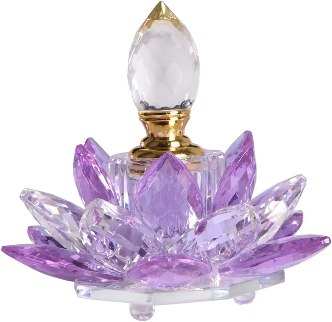Crystal Purple Lotus Refillable Perfume Bottle | 5ml Glass Gift Refillable Perfume Bottle QXL PURPLE
