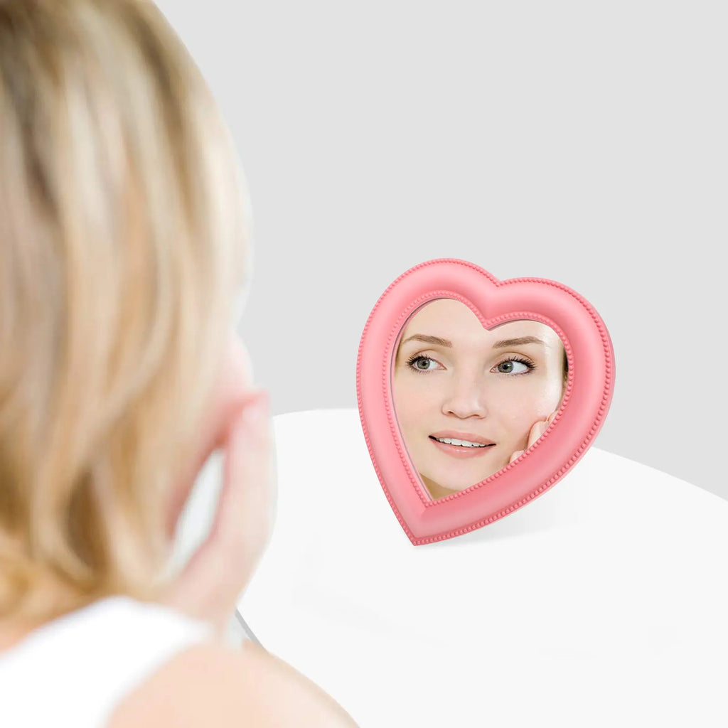 Heart Shape Makeup Mirror | Desktop & Wall-Mounted Vanity Vanity Makeup Mirror QXL Default Title