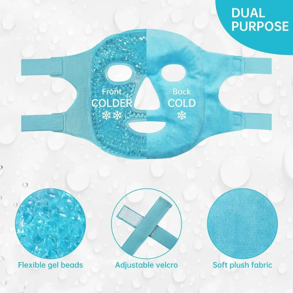 Reusable Gel Bead Eye & Face Mask | Hot & Cold Compress Gel Eye Face Mask QXL