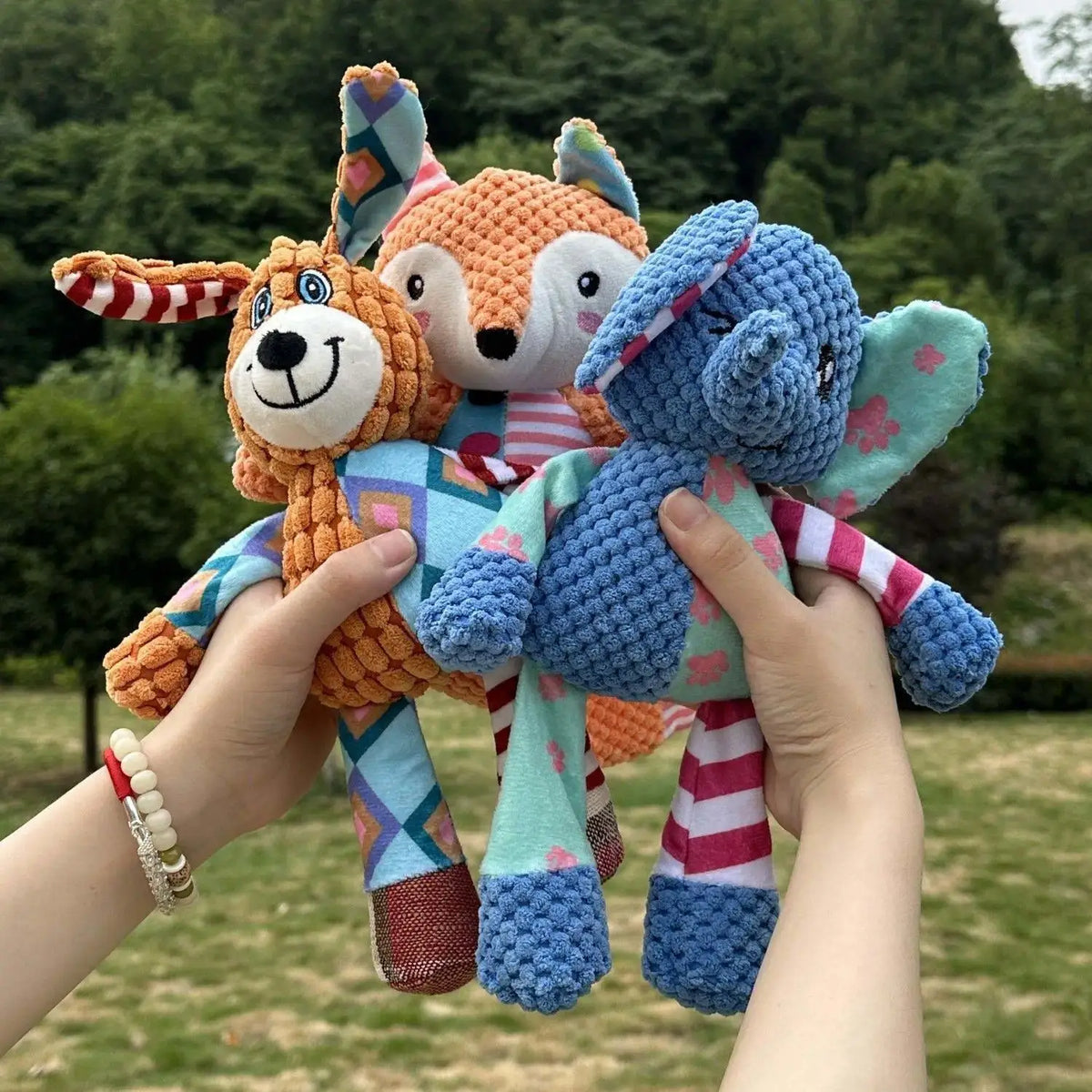 Squeaky Plush Dog Toy – Cute Elephant Chew & Play Doll Squeaky Dog Toy QXL