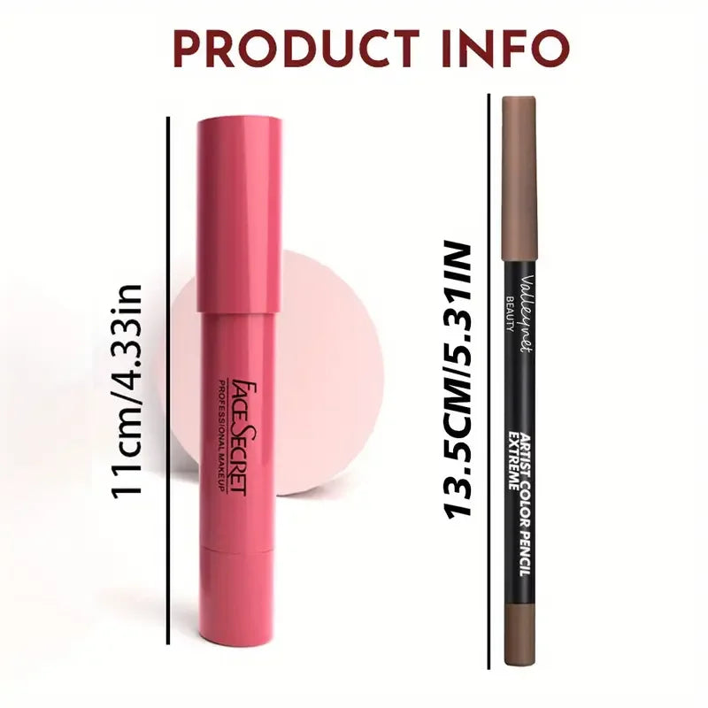 2-Piece Matte Velvet Lipstick Set | Waterproof Pink Lip Duo Matte Lipstick Set QXL