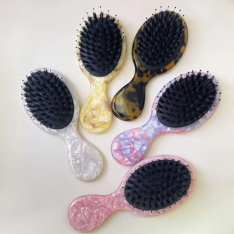 Mini Boar Bristle Cushion Comb | Portable Airbag Massage Brush Cushion Hair Comb QXL