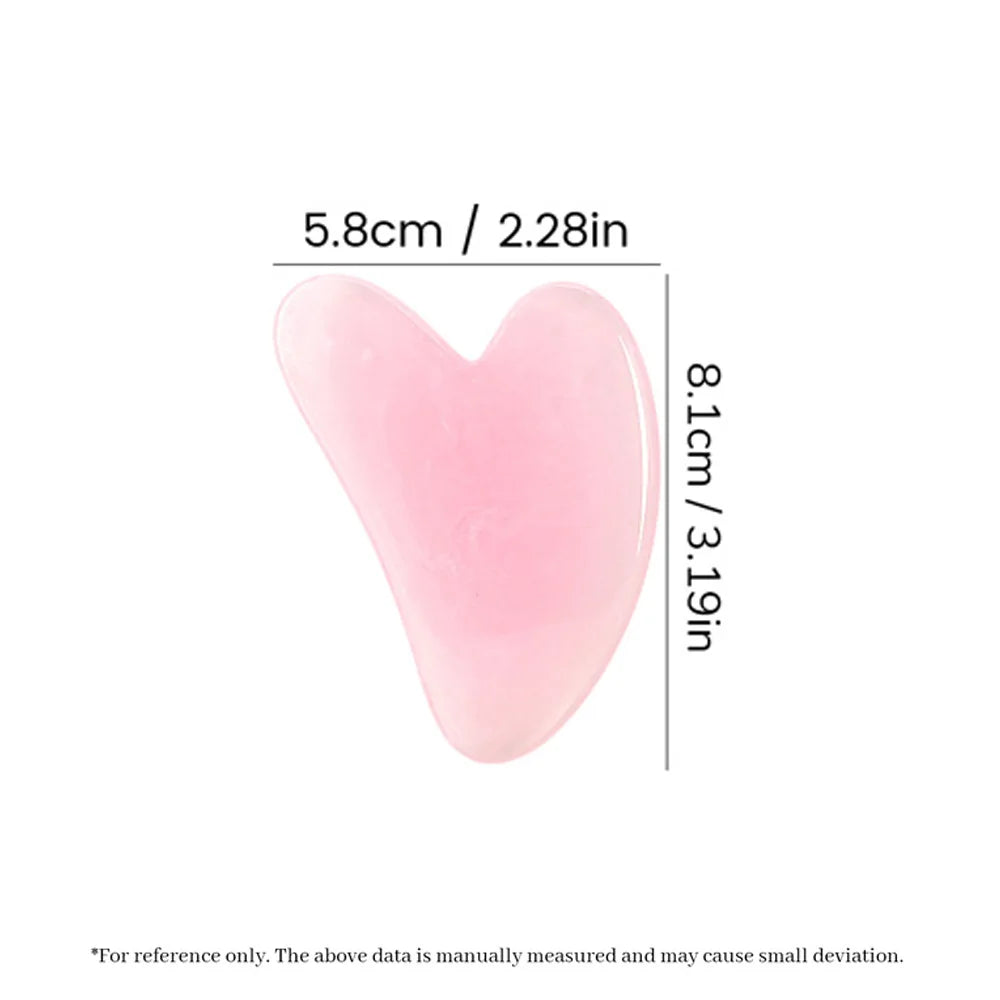 Heart-Shape Gua Sha Face Massager | Rose Quartz Scraping Board Gua Sha Massager QXL